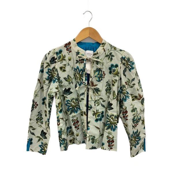 AMERI/長袖ブラウス/FREE/コットン/BLU/花柄/01410420610