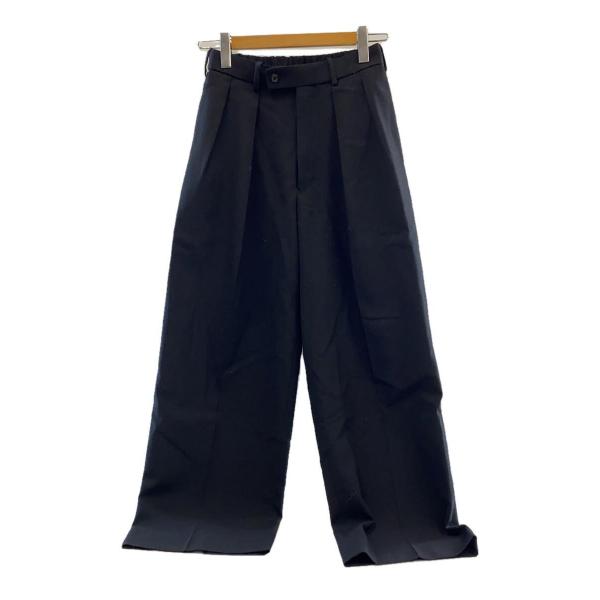 MARKAWARE◆22AW/DOUBLE PLEATED TROUSERS/1/ウール/ブラック/...