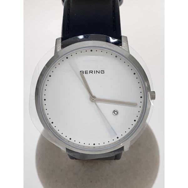 BERING◆クラシック/クォーツ腕時計/アナログ/レザー/BLK/11139-404