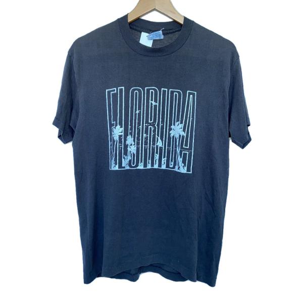 Tee Jays◆80s/FLORIDA/Tシャツ/XL/コットン/BLK