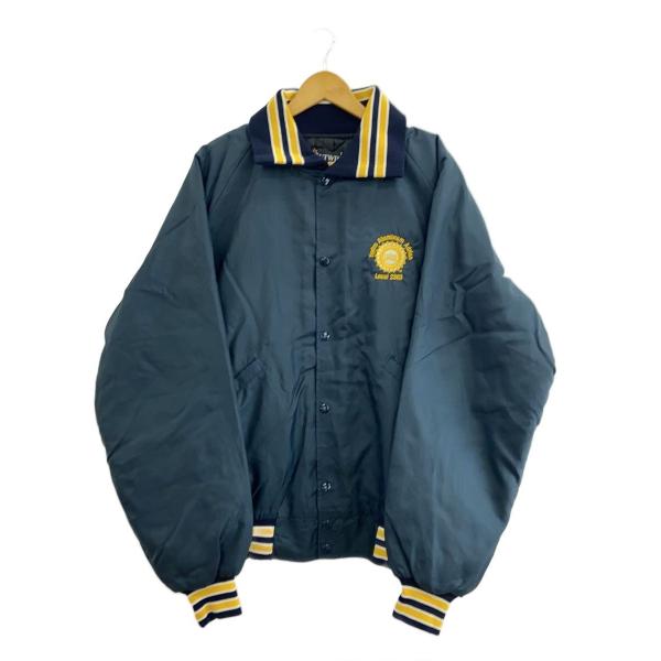 80s/BUTWIN/スタジャン/XL/ポリエステル/NVY