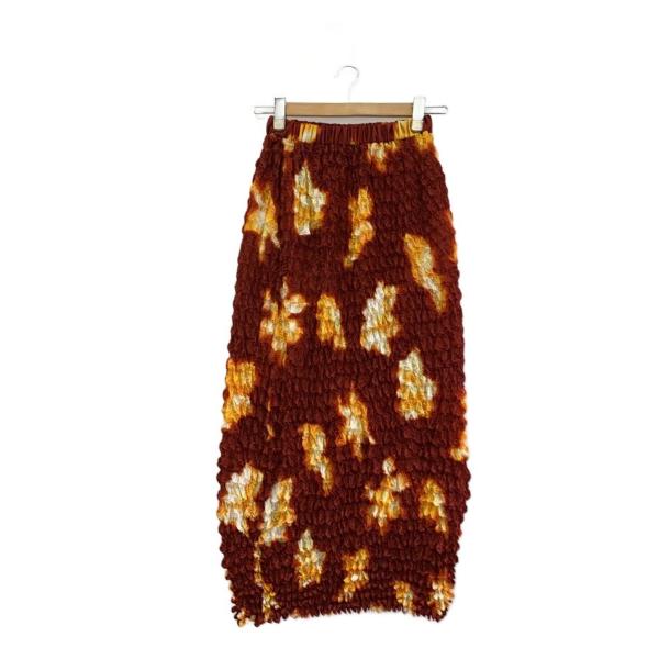 AMERI◆23AW NEON FLOWER I LINE SKIRT/スカート/S/ポリエステル/...