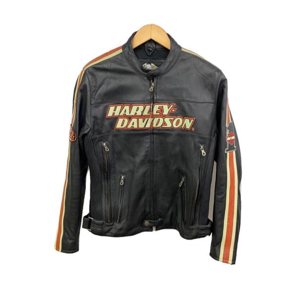 HARLEY DAVIDSON◆シングルライダースジャケット/00S/2006年製/S/レザー/BL...