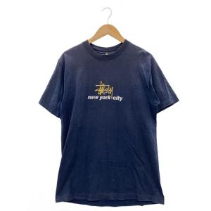 STUSSY◆90s/Tシャツ/L/コットン/NVY//