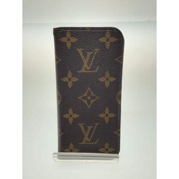 LOUIS VUITTON◆iPhone6・フォリオ_モノグラム_RED/PVC/RED/総柄/メン...