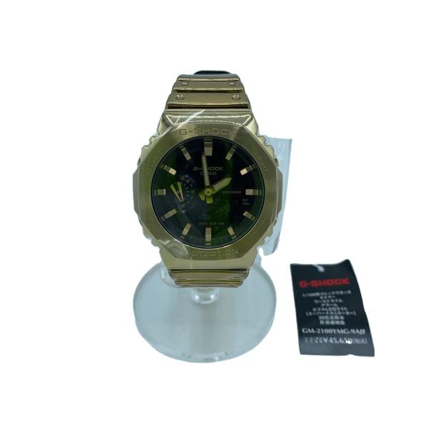 CASIO◆クォーツ腕時計_G-SHOCK/デジアナ/ラバー/BLK/GLD/SS