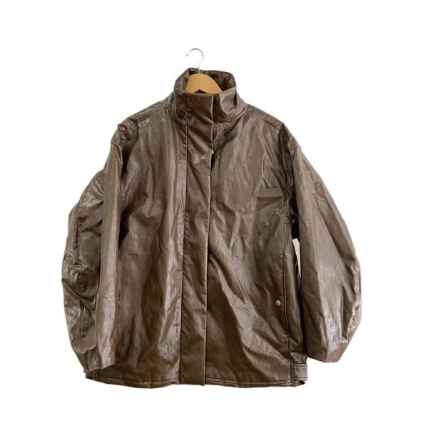 AMERI◆レザージャケット・ブルゾン/S/レザー/BRW/無地/01320690400//