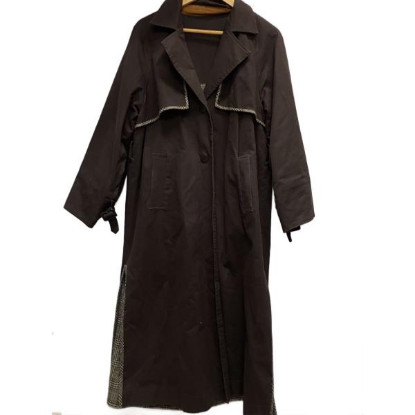 AMERI◆トレンチコート/FREE/コットン/BRW/無地/0181770050