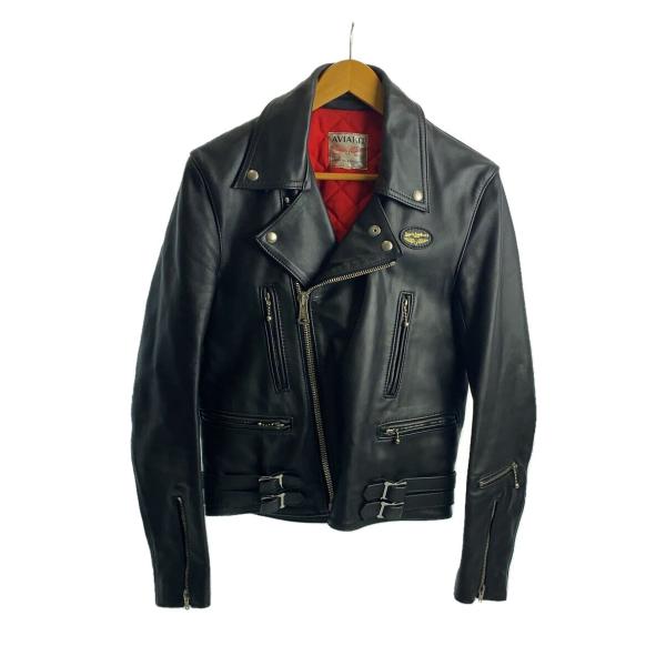 Lewis Leathers◆ダブルライダースジャケット/34/レザー/BLK/無地/201MT-3...