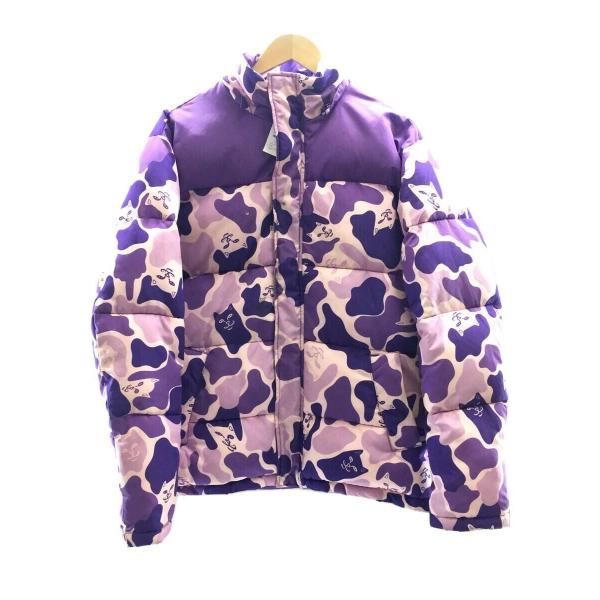 RIPNDIP◆NERM CAMO PUFFER JACKET/フード欠品/汚れ有/ダウンジャケット...