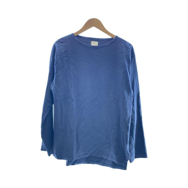 PHIGVEL◆C/P BOATNECKT LS TOP/長袖Tシャツ/1/コットン/NVY/無地/...