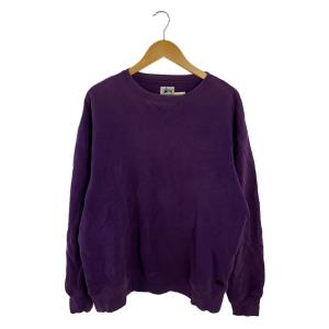 STUSSY◆S/クルーネックスウェット/L/コットン/PUP/汚れ有