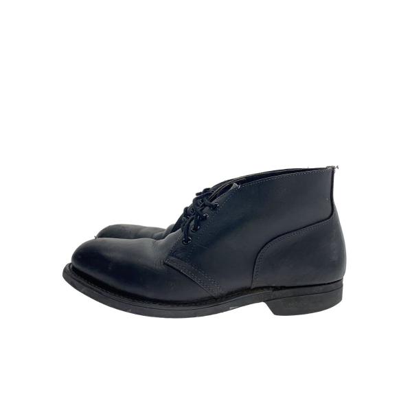 US.NAVY◆チャッカブーツ/US9/BLK/レザー