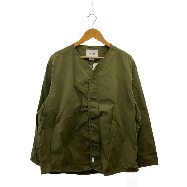 WTAPS◆長袖シャツ/3/コットン/KHK/無地/242CWDT-SHM04//