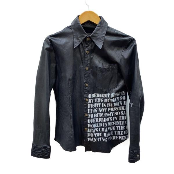 ISAMU KATAYAMA BACKLASH◆長袖シャツ/2/牛革/BLK/917-02