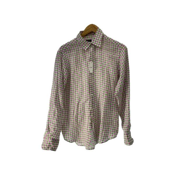 Bagutta◆長袖シャツ/M/リネン/WHT/総柄//