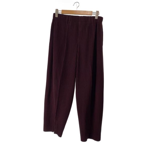 HOMME PLISSE ISSEY MIYAKE◆ボトム/1/ポリエステル/BRD/無地/HP23...
