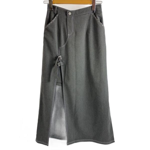 AMERI◆スカート/M/ポリエステル/GRY/01010851380