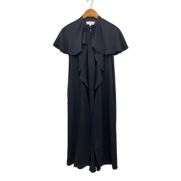 ENFOLD◆CAPE−SLEEVE DRESS/36/ポリエステル/BLK/300ga433-00...