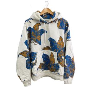 STUSSY◆パーカー/L/コットン/WHT/花柄