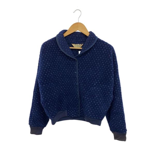 L.L.Bean◆80s/USA製/バーズアイ/フリースジャケット/ショールカラー/リブ付き/M/ポ...