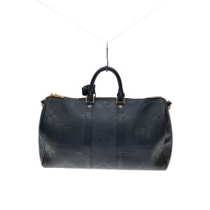 LOUIS VUITTON◆ボストンバッグ/レザー/BLK/モノグラム/M45532/イニシャル入り