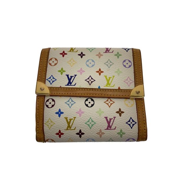 LOUIS VUITTON◆ポルト・モネ・ビエ・カルト・クレディ_モノグラム・マルチカラー_ブロン/...