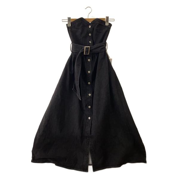 AMERI◆ノースリーブワンピース/S/コットン/BLK/無地/0191520320/タグ付//