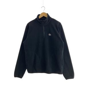 STUSSY◆フリースジャケット/M/ポリエステル/BLK/無地//