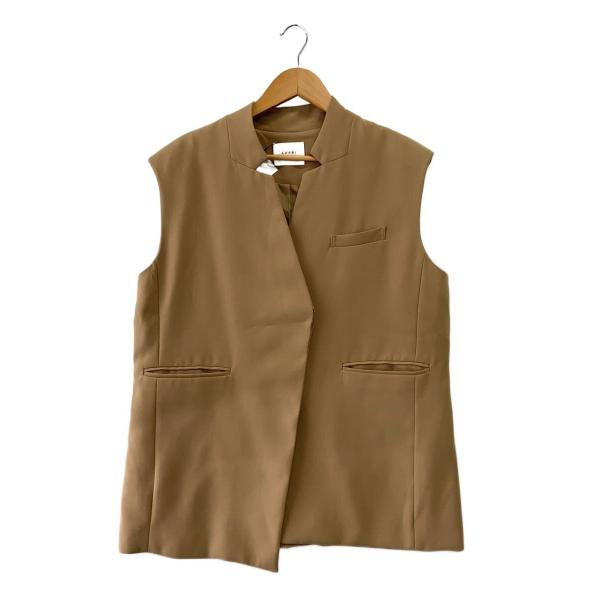 AMERI◆ベスト/S/ポリエステル/BEG/無地/02110551234//