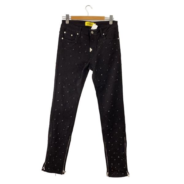 GUAPI◆ALL BLACK EMBELLISHED DENIM/ラインストーン/32/コットン/...
