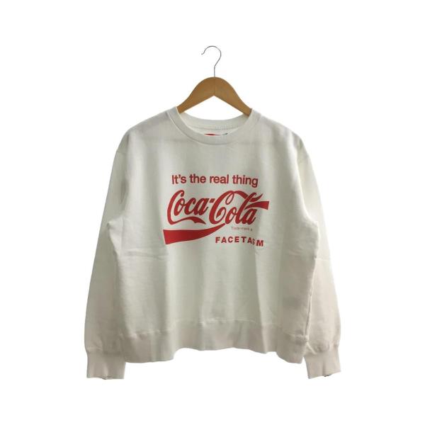 FACETASM◆Coca-Cola XXL SWEAT SHIRT/スウェット/1/コットン/WH...