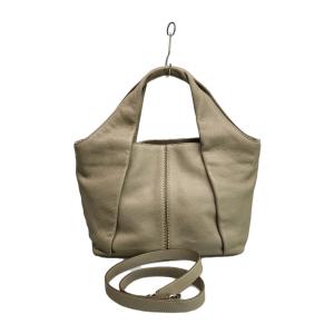 TOD’S◆トートバッグ/レザー/ベージュ/無地/シャツバッグ/トッズ//