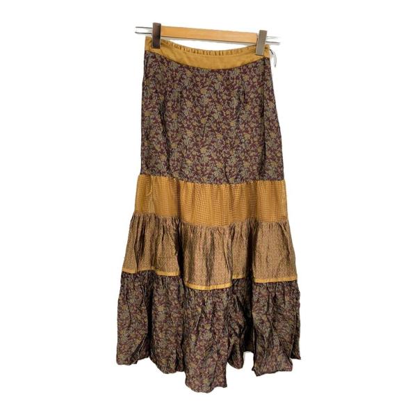 AMERI◆ロングスカート/S/ポリエステル/ブラウン/総柄/01220930590/アメリヴィンテ...