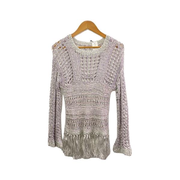 AMERI◆ニット・セーター(薄手)/FREE/コットン/PUP/無地/01010130750