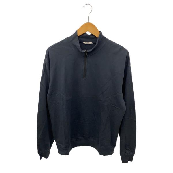AURALEE◆25ss/ELASTIC HIGH GAUGE SWEAT HALF ZIP/コット...