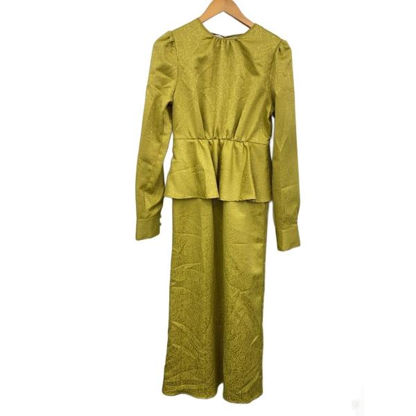 AMERI◆長袖ワンピース/M/ポリエステル/YLW/総柄/02320540900/ホツレ有//