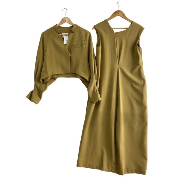 AMERI◆OTONA SHORT JACKET SET UP DRES/M/ポリエステル/CML/...