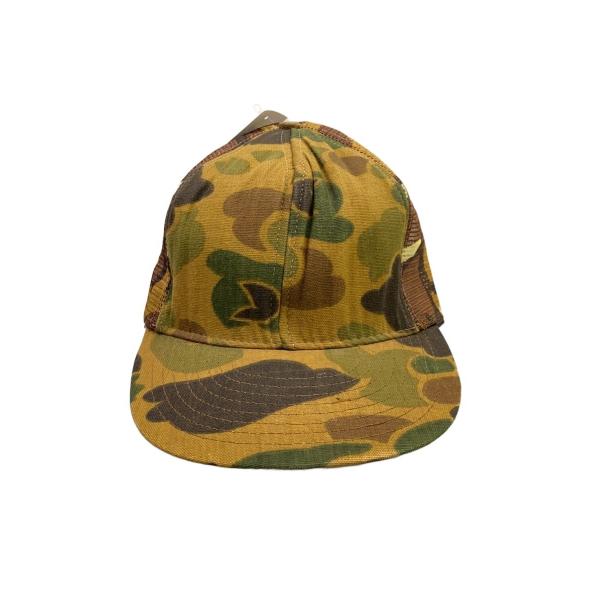 80s/メッシュキャップ/FREE/ポリエステル/KHK/カモフラ/メンズ//