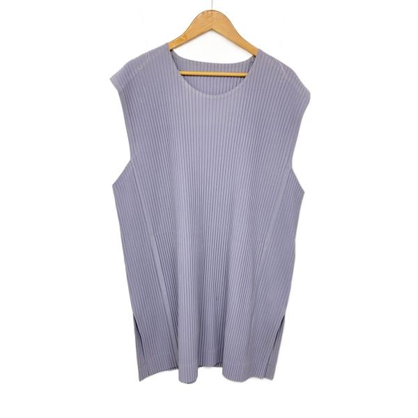 HOMME PLISSE ISSEY MIYAKE◆プリーツノースリーブワンピース/3/ポリエステル...