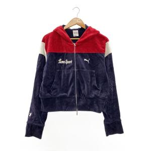 MASU◆25FW/T7 SHORT TRACK HOODIE/ジップパーカー/M/コットン/NVY/636086//
