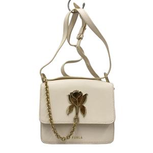 FURLA◆チューベローズチェーンショルダーバッグ/レザー/WHT(1)//