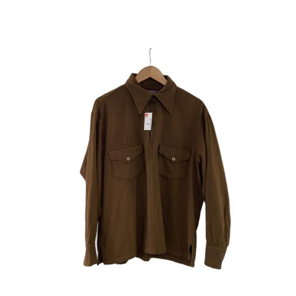 PENDLETON◆70s/ハーフジップ/長袖シャツ/XL/ウール/BRW