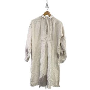EURO VINTAGE◆20世紀初頭/リネンスモック/ギャザー/リペア/シミ有/シャツ/--/リネン/WHT//