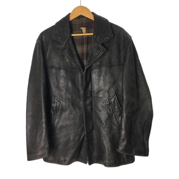40s〜50s/ファイヤーマンジャケット/French Leather/レザー/ブラック