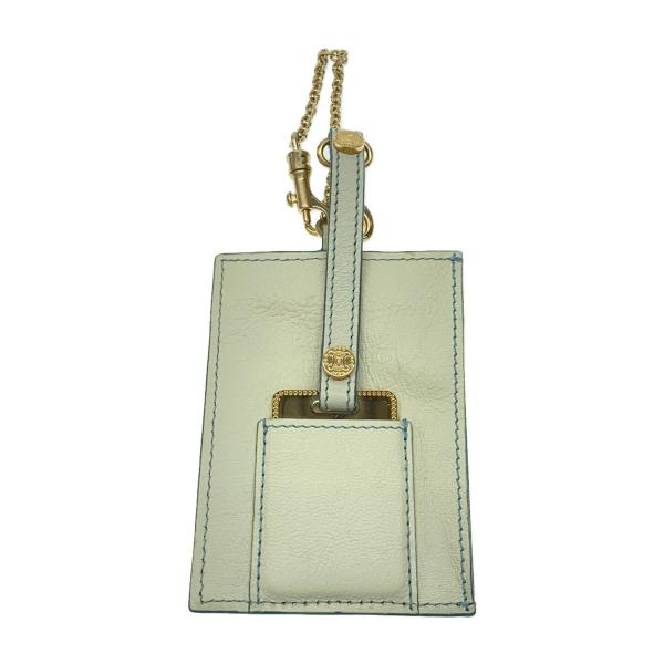 CELINE◆パスケース/レザー/WHT/無地/レディース