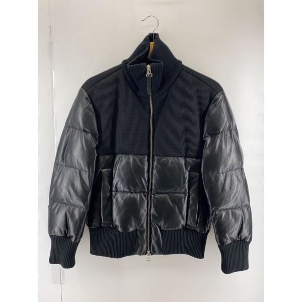 HUGO BOSS◆切替ダウンジャケット/44/レザー/BLK//