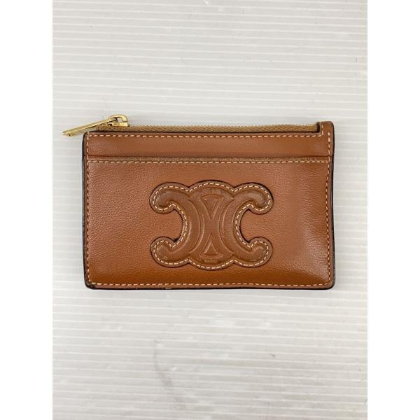 CELINE◆コインケース/カードケース/レザー/BRW/レディース/トリオンフ