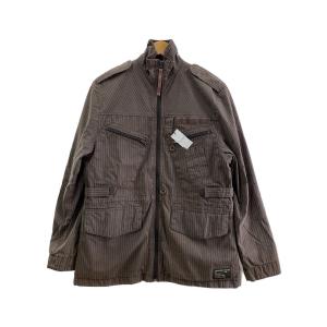 STUSSY◆00S/ジャケット/S/コットン/GRY/ストライプ//