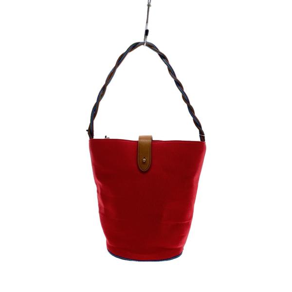 TOPKAPI◆ハンドバッグ/キャンバス/RED/無地